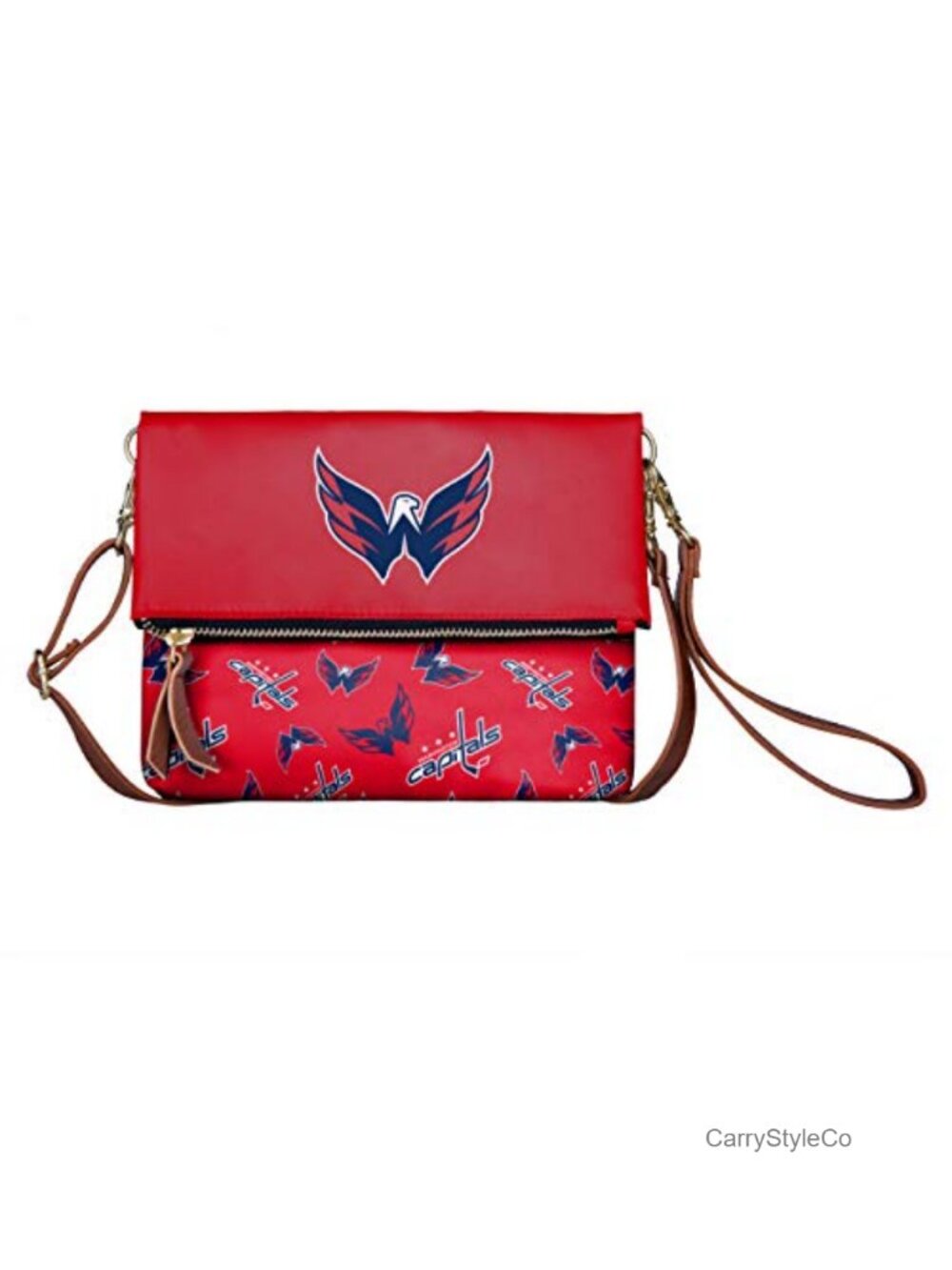 Officially Licensed Foldover Tote Bag with Leather Straps - Hockey Fan Gear